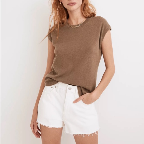 Madewell Pants - NWT Madewell relaxed white denim shorts